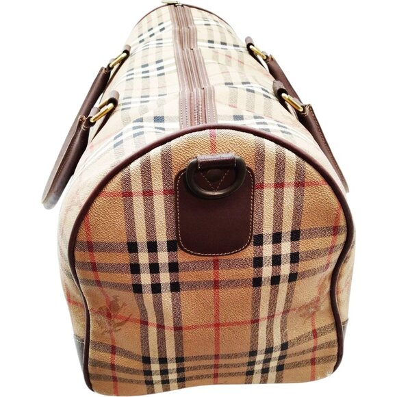 (L4) Authentic Burberry Travel Bag Brown PVC Luxury Vintage Designer Handbag - Picture 2 of 8